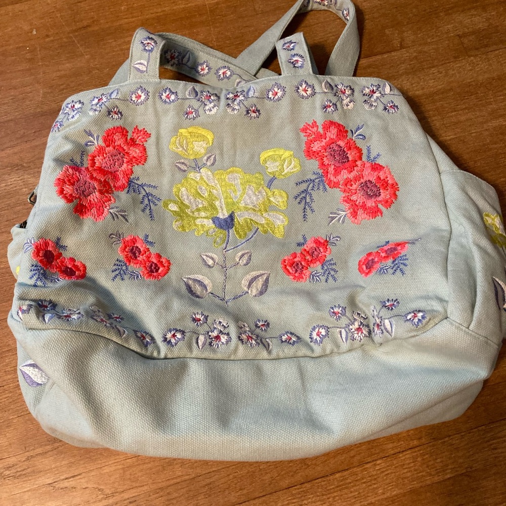 Floral embroidered Anthropologie bag